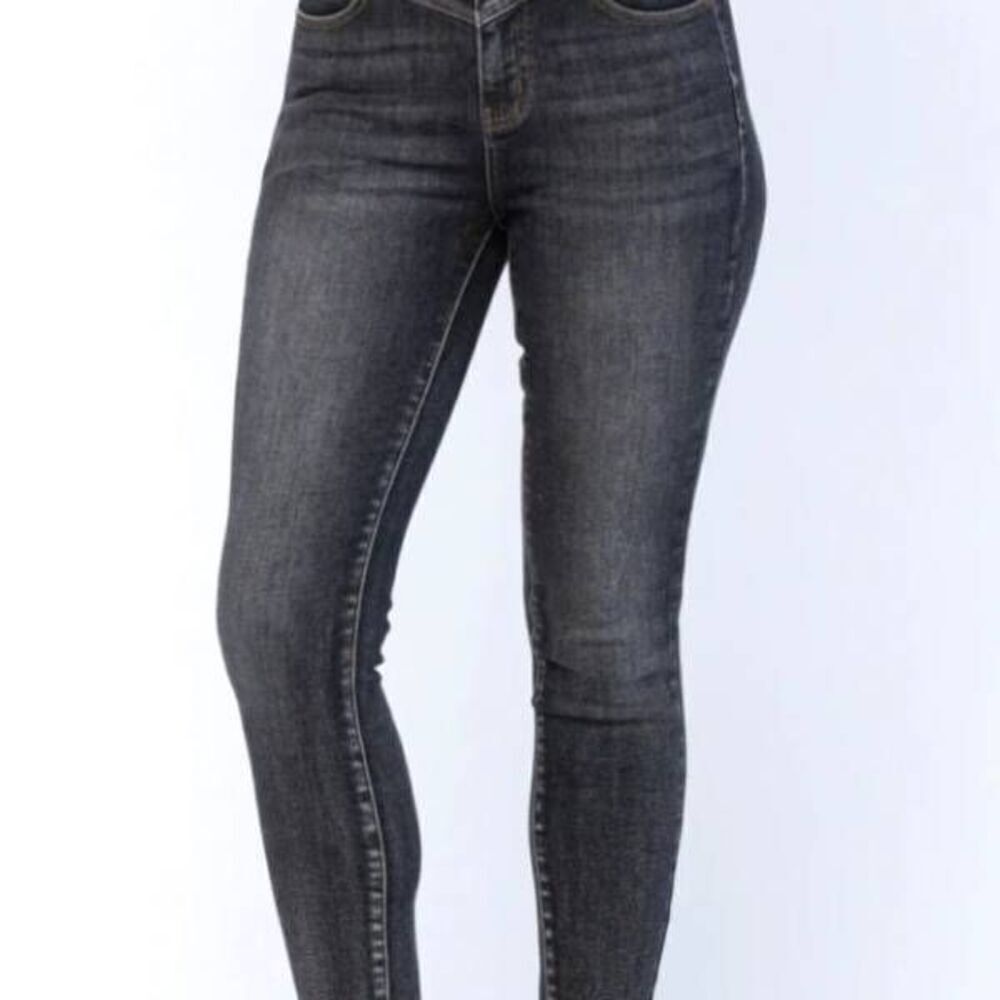 Judy Blue Vintage Black Yoke Skinny Jeans sz 15/32